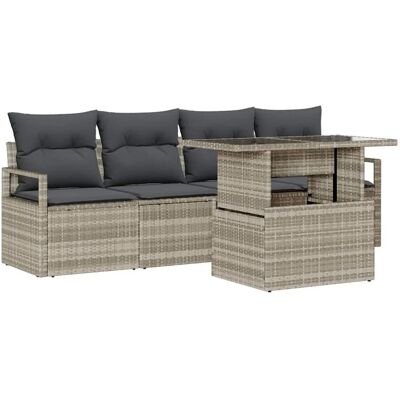 vidaXL Sofa Set mit Kissen 5-Tlg Leicht Poly-Rattan 3348728 vidaXL Sofa Set mit Kissen 5-Tlg Leicht Poly-Rattan 3348728