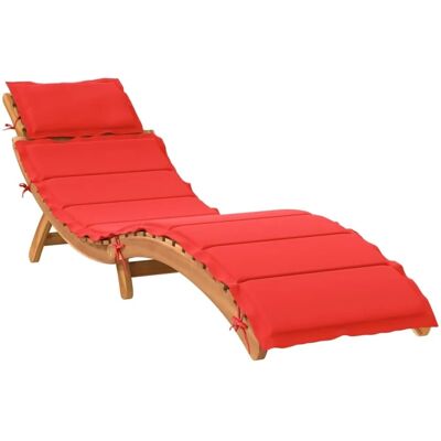 vidaXL Sonnenliege mit Auflage Rot Massivholz Akazie 367637 vidaXL Sonnenliege mit Auflage Rot Massivholz Akazie 367637