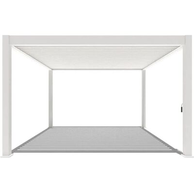 Weide Deluxe Plus Aluminium Pavillon 4 x 4 M Weiß Pergola Freistehend Weide Deluxe Plus Aluminium Pavillon 4 x 4 M Weiß Pergola Freistehend