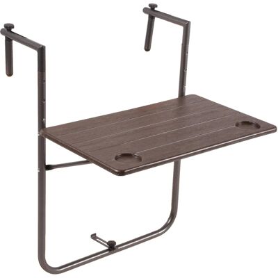 DELUKE Balkontisch KONNI Holz-Optik Kunststoff Braun 59,5x35x83,5cm Gartentisch Balkon-Tisch Kleiner Tisch Terrassentisch Verandatisch DELUKE Balkontisch KONNI Holz-Optik Kunststoff Braun 59,5x35x83,5cm Gartentisch Balkon-Tisch Kleiner Tisch Terrassentisch Verandatisch