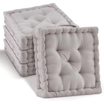 Beautissu Mila Stuhlkissen 40x40x8cm Taupe 4tlg Beautissu Mila Stuhlkissen 40x40x8cm Taupe 4tlg