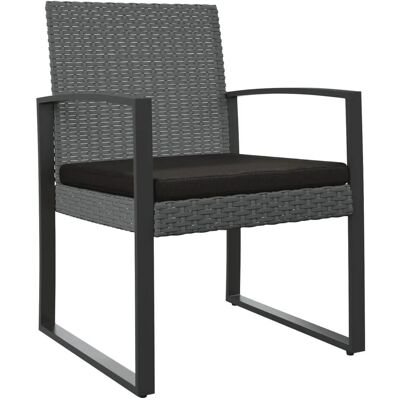 Furnicato Garten-esszimmerstühle 2 Stk Dunkelgrau Pp-rattan Furnicato Garten-esszimmerstühle 2 Stk Dunkelgrau Pp-rattan