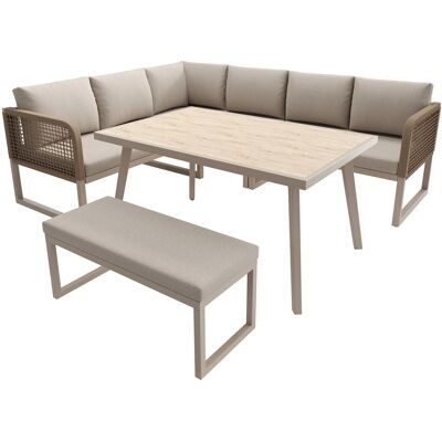 okwish Gartenmöbel Set mit Hochwertigen Sitzkissen und Rückenkissen Beige okwish Gartenmöbel Set mit Hochwertigen Sitzkissen und Rückenkissen Beige