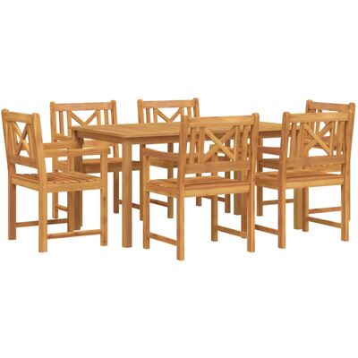 vidaXL 7-Teiliges Garten-Ess-Set aus Massivem Akazienholz 3375653 vidaXL 7-Teiliges Garten-Ess-Set aus Massivem Akazienholz 3375653