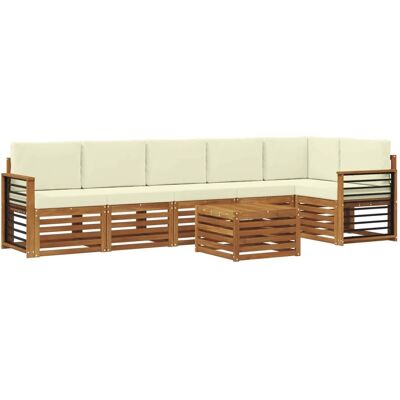 vidaXL Sofagarnituren 7 Tlg Natur und Creme Massivholz Akazie 3374940 vidaXL Sofagarnituren 7 Tlg Natur und Creme Massivholz Akazie 3374940