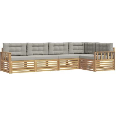 vidaXL Outdoor-Sofagarnitur 6-Tlg Weiß und Hellgrau Polyester 3390476 vidaXL Outdoor-Sofagarnitur 6-Tlg Weiß und Hellgrau Polyester 3390476