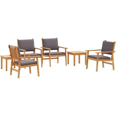 vidaXL Set mit 2 Anthrazit Akazie, Polyester Mittel Hohe Belastbarkeit Anthracite vidaXL Set mit 2 Anthrazit Akazie, Polyester Mittel Hohe Belastbarkeit Anthracite