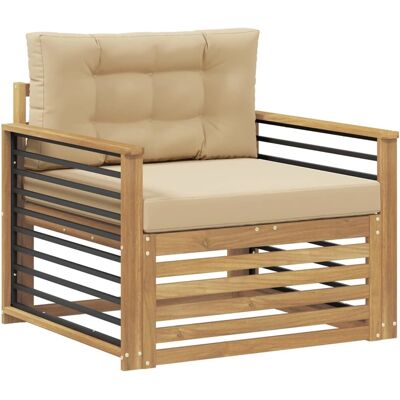 vidaXL Outdoor-Sofa Polyester Weiß und Beige 3439150 vidaXL Outdoor-Sofa Polyester Weiß und Beige 3439150