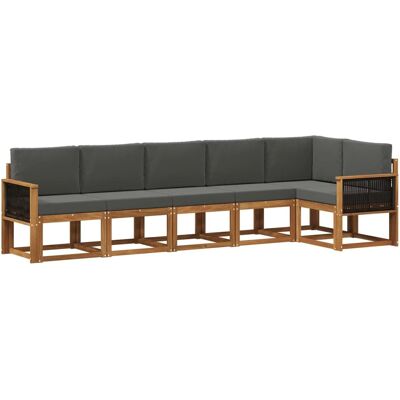 vidaXL Outdoor-Sofagarnitur 6 Stk Natur und Anthrazit Polyester 3385253 vidaXL Outdoor-Sofagarnitur 6 Stk Natur und Anthrazit Polyester 3385253
