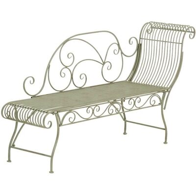 DELUKE Gartenbank SIZON Metall Grünfarbig 156x46x78cm Gartenliege Metall Sonnenliege Antik Vintage Gartenstuhl Lang 1 Sitzer DELUKE Gartenbank SIZON Metall Grünfarbig 156x46x78cm Gartenliege Metall Sonnenliege Antik Vintage Gartenstuhl Lang 1 Sitzer