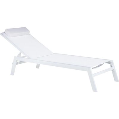 Beliani Gartenliege Weiss 155x66x103 Beliani Gartenliege Weiss 155x66x103