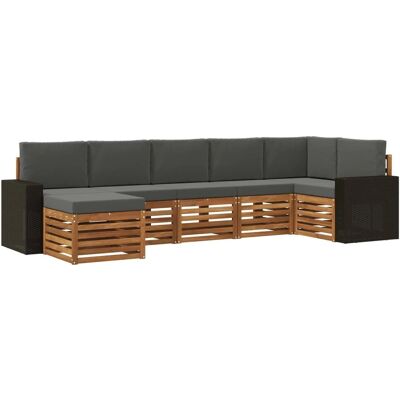 vidaXL Ecksofa Set 7 Stk Natur und Anthrazit Massivholz Akazie 3384633 vidaXL Ecksofa Set 7 Stk Natur und Anthrazit Massivholz Akazie 3384633