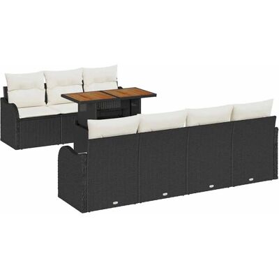vidaXL 8-Teiliges Garten-Sofa-Set mit Kissen in Schwarz aus Poly Rattan 3358154 vidaXL 8-Teiliges Garten-Sofa-Set mit Kissen in Schwarz aus Poly Rattan 3358154