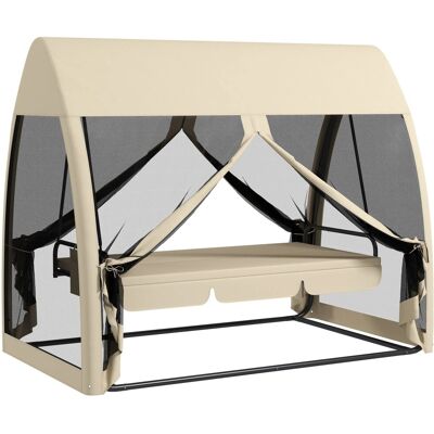 Outsunny 2 in 1 Hollywoodschaukel mit Liegefunktion 240 x 140 x 197 cm Kaffee Outsunny 2 in 1 Hollywoodschaukel mit Liegefunktion 240 x 140 x 197 cm Kaffee