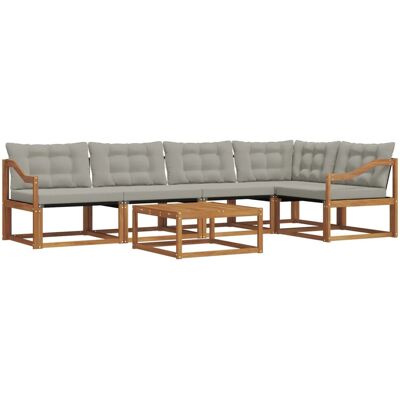 vidaXL Outdoor-Sofagarnitur mit Kissen 6-Tlg Natur und Hellgrau 3369490 vidaXL Outdoor-Sofagarnitur mit Kissen 6-Tlg Natur und Hellgrau 3369490