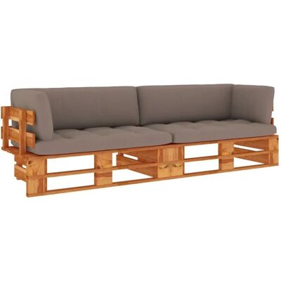 vidaXL 2-Sitzer-Sofa aus Kiefernholz mit Kissen - Garten Terrasse Innen Außen vidaXL 2-Sitzer-Sofa aus Kiefernholz mit Kissen - Garten Terrasse Innen Außen