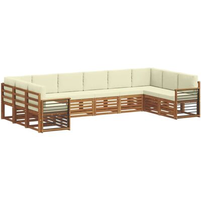 vidaXL Sofagarnituren 10 Tlg Natur und Creme Massivholz Akazie 3375570 vidaXL Sofagarnituren 10 Tlg Natur und Creme Massivholz Akazie 3375570
