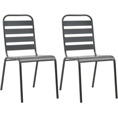 Furnicato Stapelbare Gartenstühle 2 Stk Stahl 42x63x84 Cm Dunkelgrau Rost- Und Witterungsbeständig Furnicato Stapelbare Gartenstühle 2 Stk Stahl 42x63x84 Cm Dunkelgrau Rost- Und Witterungsbeständig