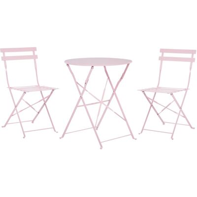 Beliani Bistro Set FIORI Pastellrosa 60x60x80 Beliani Bistro Set FIORI Pastellrosa 60x60x80