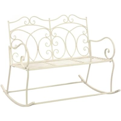 furnicato Gartenbank 104 cm Eisen Antik Weiß furnicato Gartenbank 104 cm Eisen Antik Weiß