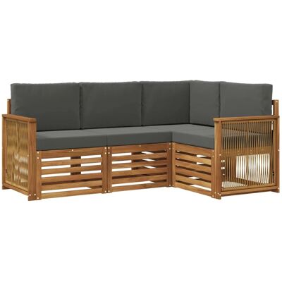 vidaXL Sofagarnituren mit Kissen 4 Stk Massivholz Akazie 3384298 vidaXL Sofagarnituren mit Kissen 4 Stk Massivholz Akazie 3384298