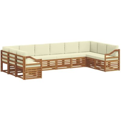 vidaXL Sofagarnituren 10 Tlg Natur und Creme Massivholz Akazie 3375575 vidaXL Sofagarnituren 10 Tlg Natur und Creme Massivholz Akazie 3375575