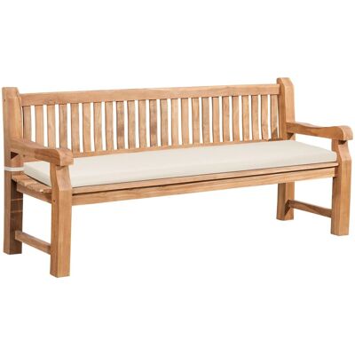 DELUKE Gartenbank Teakbank DABEL Holz Creme 200x61x93cm Holzbank 200cm Mit Sitzkissen Bank Mit Lehne Wetterfest Bank Garten Terrasse DELUKE Gartenbank Teakbank DABEL Holz Creme 200x61x93cm Holzbank 200cm Mit Sitzkissen Bank Mit Lehne Wetterfest Bank Garten Terrasse