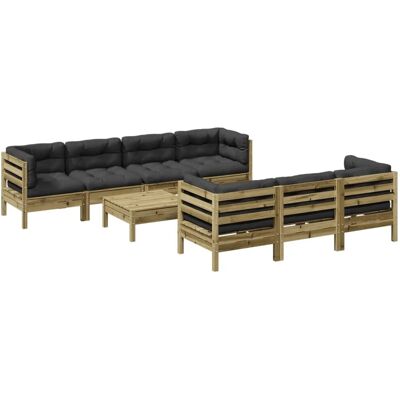 vidaXL 8-tlg. Garten-Sofagarnitur mit Kissen - Gartenmöbel vidaXL 8-tlg. Garten-Sofagarnitur mit Kissen - Gartenmöbel