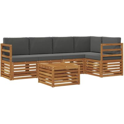 vidaXL Sofagarnituren 6 Tlg Natur und Anthrazit Massivholz Akazie 3374832 vidaXL Sofagarnituren 6 Tlg Natur und Anthrazit Massivholz Akazie 3374832
