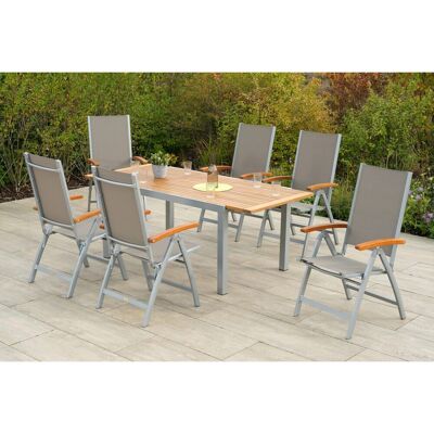 Merxx Naxos Set 7-tlg. Gartentisch 150 x 90 cm Merxx Naxos Set 7-tlg. Gartentisch 150 x 90 cm
