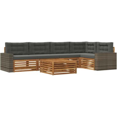 vidaXL Outdoor-Sofagarnitur 6 Stk Natur und Anthrazit 79 x 79 x 37 cm 3383400 vidaXL Outdoor-Sofagarnitur 6 Stk Natur und Anthrazit 79 x 79 x 37 cm 3383400