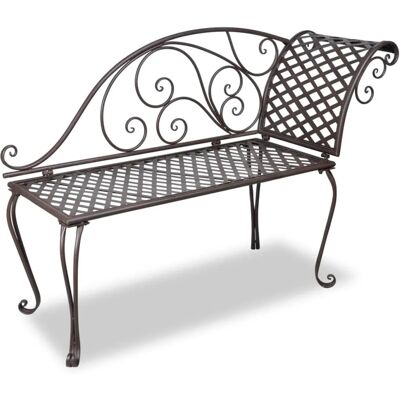 furnicato Garten-Chaiselongue 128 cm Stahl Antik Braun furnicato Garten-Chaiselongue 128 cm Stahl Antik Braun