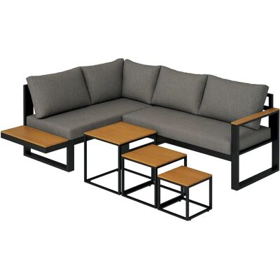 Outsunny Garten Sofa Set Aluminium Polyester Dunkelgrau 148L x 61B x 71,5H cm Outsunny Garten Sofa Set Aluminium Polyester Dunkelgrau 148L x 61B x 71,5H cm