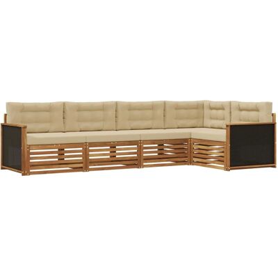 vidaXL Outdoor-Sofagarnitur 5 Stk Natur und Beige 323 x 164,5 x 73 cm 3383346 vidaXL Outdoor-Sofagarnitur 5 Stk Natur und Beige 323 x 164,5 x 73 cm 3383346