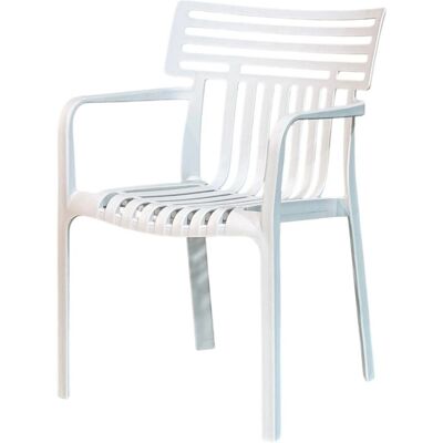 Floordirekt Gartenstuhl Terrano Wetterfest UV-beständig Stapelbar 6er-Set Weiß Floordirekt Gartenstuhl Terrano Wetterfest UV-beständig Stapelbar 6er-Set Weiß