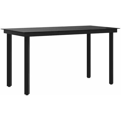 Furnicato Garten-esstisch Schwarz 140x70x74 Cm Stahl Und Glas Furnicato Garten-esstisch Schwarz 140x70x74 Cm Stahl Und Glas