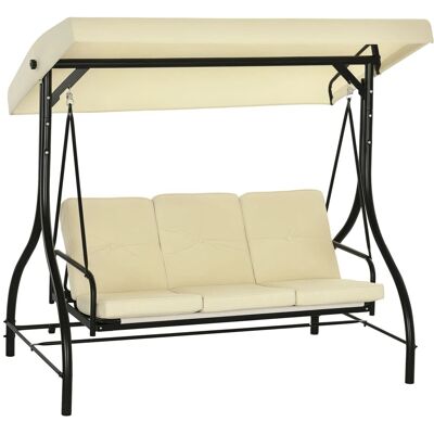 Outsunny 2 in 1 Hollywoodschaukel mit Liegefunktion 195 x 117 x 175 cm Beige Outsunny 2 in 1 Hollywoodschaukel mit Liegefunktion 195 x 117 x 175 cm Beige
