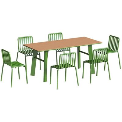 360Home Gartenmöbel Set 7 Teilig Grün Esstisch 160 CM Mit 6 Stühlen YZLY6 360Home Gartenmöbel Set 7 Teilig Grün Esstisch 160 CM Mit 6 Stühlen YZLY6