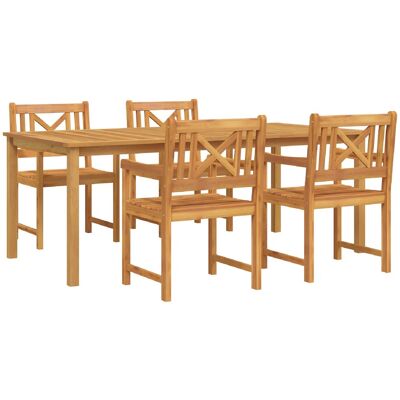 vidaXL 5-Teiliges Garten-Esszimmer-Set aus Massivem Akazienholz 3375652 vidaXL 5-Teiliges Garten-Esszimmer-Set aus Massivem Akazienholz 3375652