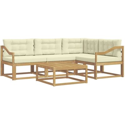 vidaXL Outdoor-Sofagarnitur 5 Stk Weiß und Creme 79 x 79 x 37 cm 3386424 vidaXL Outdoor-Sofagarnitur 5 Stk Weiß und Creme 79 x 79 x 37 cm 3386424