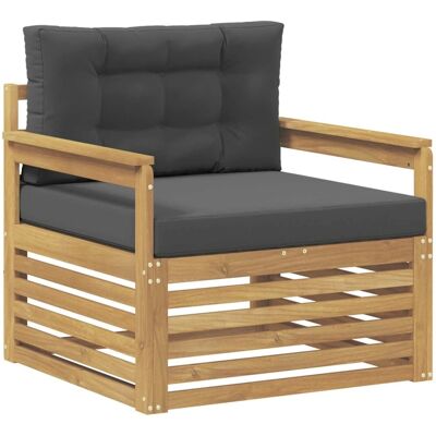 vidaXL Outdoor-Sofa Polyester Weiß und Anthrazit 3439124 vidaXL Outdoor-Sofa Polyester Weiß und Anthrazit 3439124
