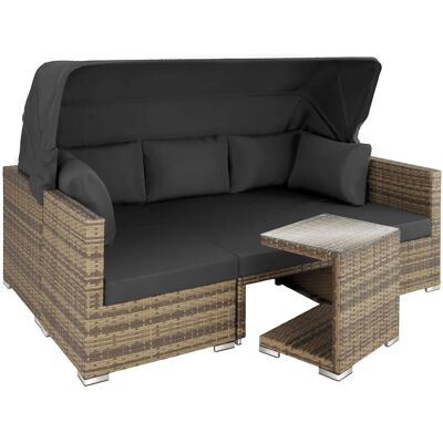 Tectake Aluminium Rattan Lounge San Marino Wetterfest und Uv Beständig Dicke Der Polster 10 cm 199 x 68 x 131 cm Natur Tectake Aluminium Rattan Lounge San Marino Wetterfest und Uv Beständig Dicke Der Polster 10 cm 199 x 68 x 131 cm Natur