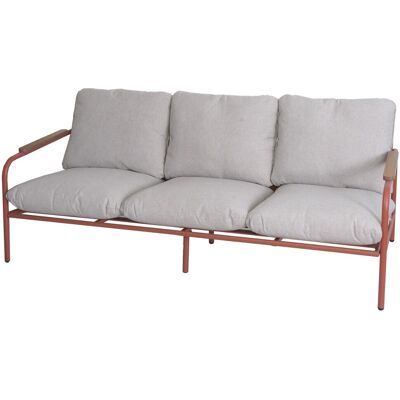 MCW Aluminium-Gartenbank O11 Outdoor 3-Sitzer Sofa 184cm Terrakotta Polster Beige MCW Aluminium-Gartenbank O11 Outdoor 3-Sitzer Sofa 184cm Terrakotta Polster Beige