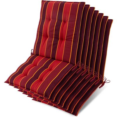Beautissu 7x Niederlehner Sun-NL Auflage 100x50x8cm Rot-Gestreift Beautissu 7x Niederlehner Sun-NL Auflage 100x50x8cm Rot-Gestreift