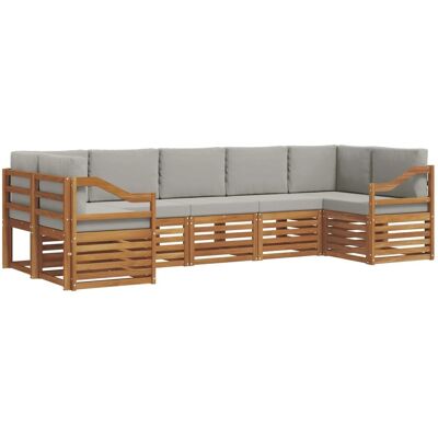 vidaXL Sofagarnituren 7 Tlg Natur und Hellgrau Massivholz Akazie 3375426 vidaXL Sofagarnituren 7 Tlg Natur und Hellgrau Massivholz Akazie 3375426