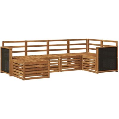 vidaXL Ecksofa Set 5 Stk Natur Massivholz Akazie 3384550 vidaXL Ecksofa Set 5 Stk Natur Massivholz Akazie 3384550