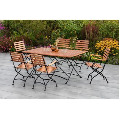 Marke Merxx Schloßgarten Dining Set braun 6 Stühle Marke Merxx Schloßgarten Dining Set braun 6 Stühle
