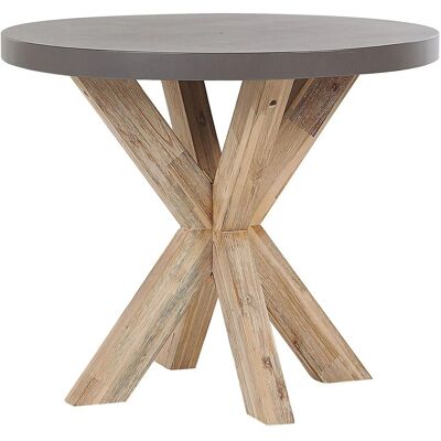 Beliani Gartentisch OLBIA Grau Heller Holzfarbton 90x90x76 Beliani Gartentisch OLBIA Grau Heller Holzfarbton 90x90x76
