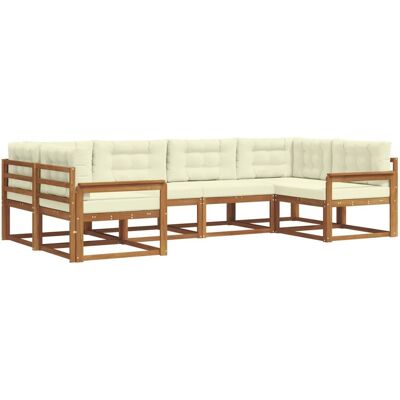 vidaXL Outdoor-Sofagarnitur mit Kissen 6-Tlg Natur und Creme 3368058 vidaXL Outdoor-Sofagarnitur mit Kissen 6-Tlg Natur und Creme 3368058