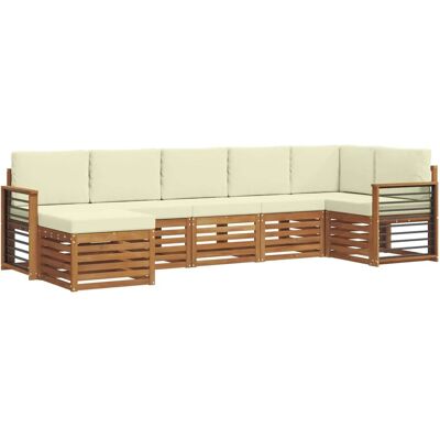 vidaXL Sofagarnituren 7 Tlg Natur und Creme Massivholz Akazie 3375180 vidaXL Sofagarnituren 7 Tlg Natur und Creme Massivholz Akazie 3375180